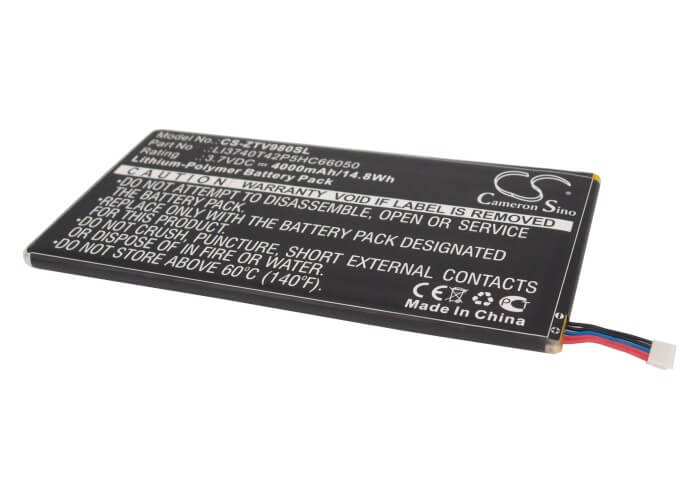 3.7V, 4000mAh, Li-Polymer Battery fits Zte, P98t, T98, 14.8Wh