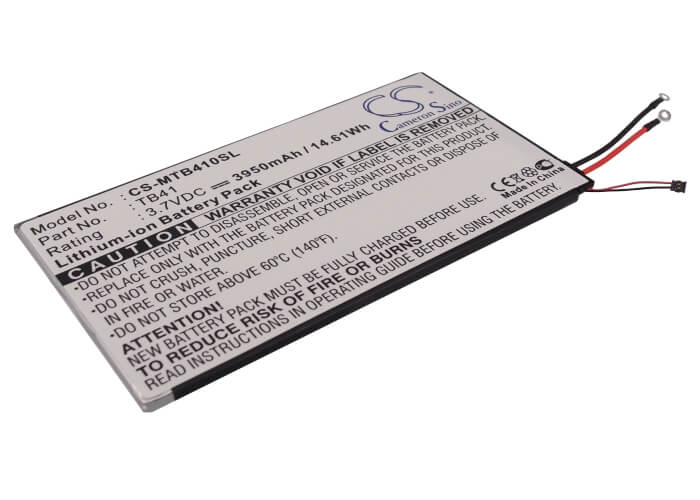 3.7V, 3950mAh, Li-Polymer Battery fits Motorola, Droid Xyboard 10.1, Mz609, 14.615Wh