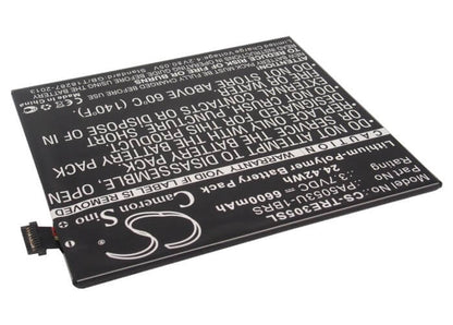3.7V, 6600mAh, Li-Polymer Battery fits Toshiba, At205, At205-t16, 24.42Wh