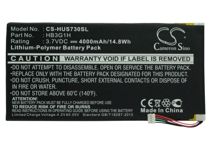 3.7V, 4000mAh, Li-Polymer Battery fits T-mobile, Springboard, 14.8Wh