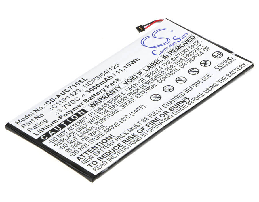 3.7V, 3000mAh, Li-Polymer Battery fits Asus, P01y, P01z, 11.1Wh