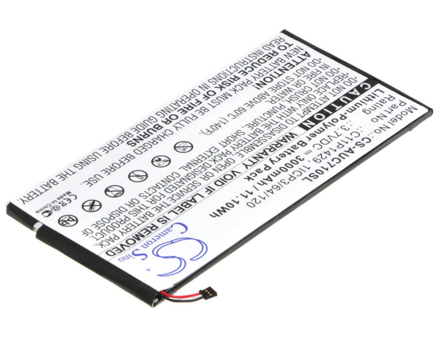 3.7V, 3000mAh, Li-Polymer Battery fits Asus, P01y, P01z, 11.1Wh