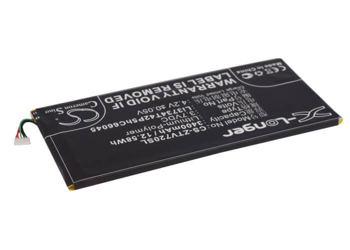 3.7V, 3400mAh, Li-Polymer Battery fits Zte, V72, V72a, 12.58Wh