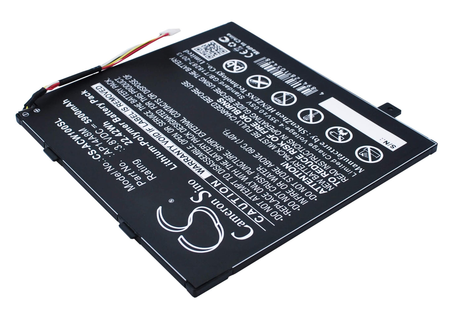 3.8V, 5900mAh, Li-Polymer Battery fits Acer, A3-a20, A3-a20fhd, 22.42Wh