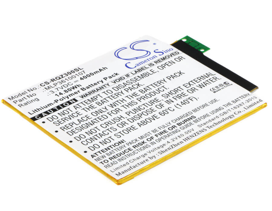 3.7V, 4000mAh, Li-Polymer Battery fits Verizon, Ellipsis 8, Ellipsis Kids, 14.8Wh