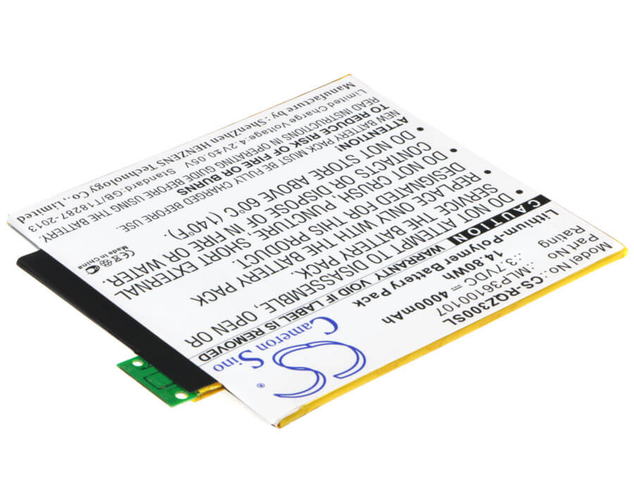 3.7V, 4000mAh, Li-Polymer Battery fits Verizon, Ellipsis 8, Ellipsis Kids, 14.8Wh