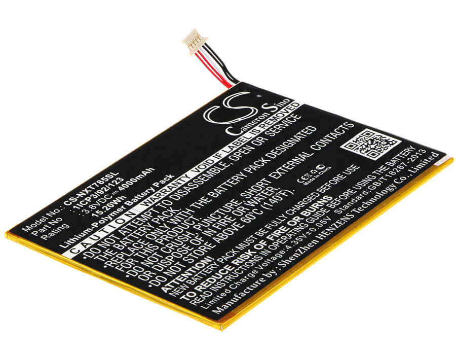 3.8V, 4000mAh, Li-Polymer Battery fits Nextbook, Nx785qc16g, Nx785qc8g, 15.2Wh