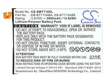 3.8V, 3900mAh, Li-Polymer Battery fits Samsung, Galaxy Tab S2 8.0 Lte-a, Galaxy Tab S2 8.0 Wifi, 14.82Wh