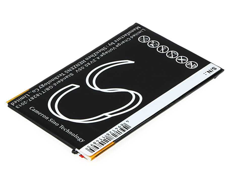 3.7V, 3300mAh, Li-Polymer Battery fits Sharp, Aquos Pad, Sht21, 12.21Wh