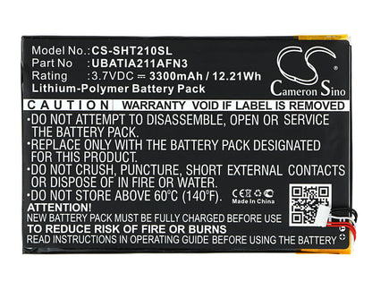 3.7V, 3300mAh, Li-Polymer Battery fits Sharp, Aquos Pad, Sht21, 12.21Wh