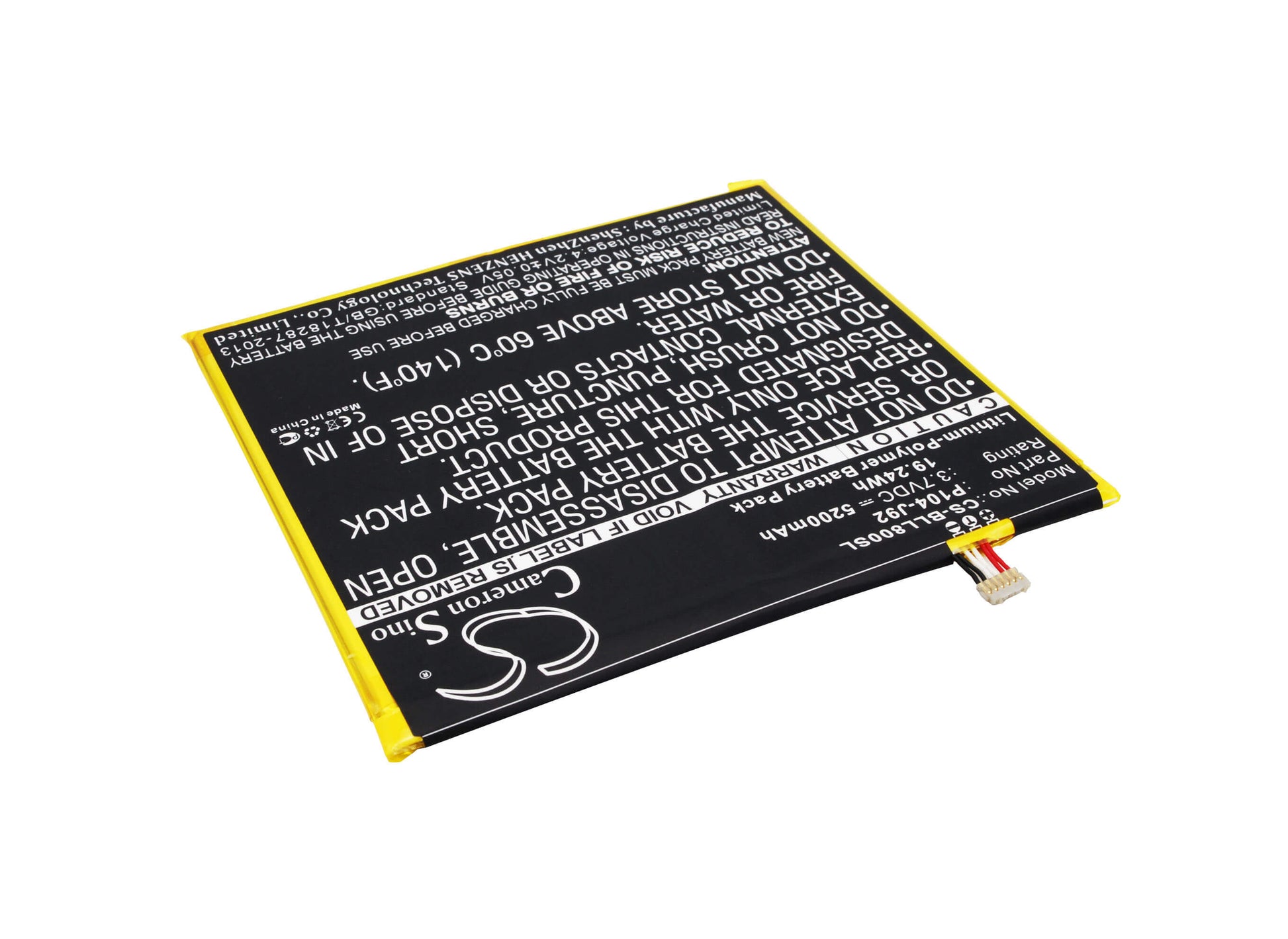 3.7V, 5200mAh, Li-Polymer Battery fits Blu, L800, L800l, 19.24Wh