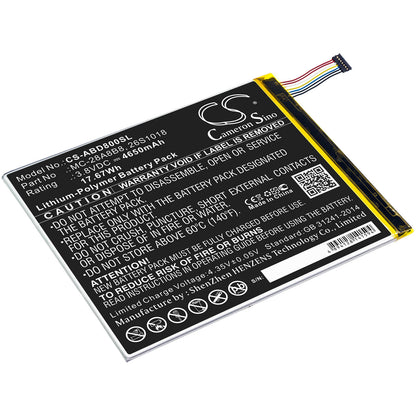 3.8V, 4650mAh, Li-Polymer Battery fits Amazon, Kindle Fire Hd 8, Pr53dc, 17.67Wh