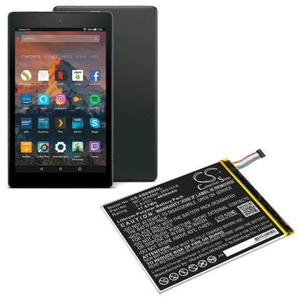 3.8V, 4650mAh, Li-Polymer Battery fits Amazon, Kindle Fire Hd 8, Pr53dc, 17.67Wh