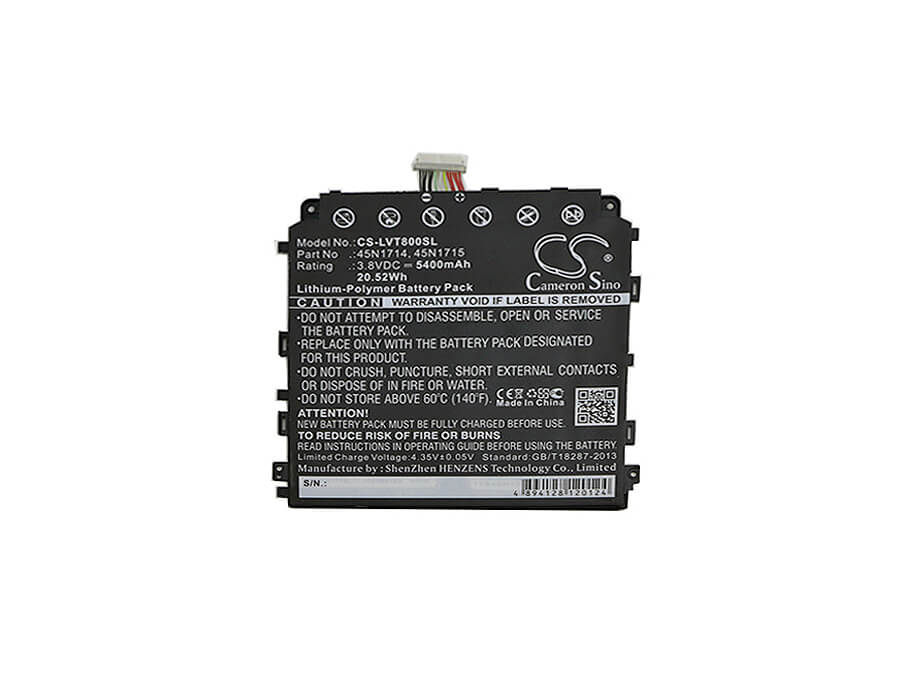 3.8V, 5400mAh, Li-Polymer Battery fits Lenovo, Thinkpad 8, Thinkpad Tablet 8, 20.52Wh