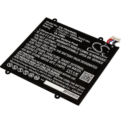 3.75V, 5100mAh, Li-Polymer Battery fits Toshiba, Excite A204, Excite A204 At10-b, 19.125Wh