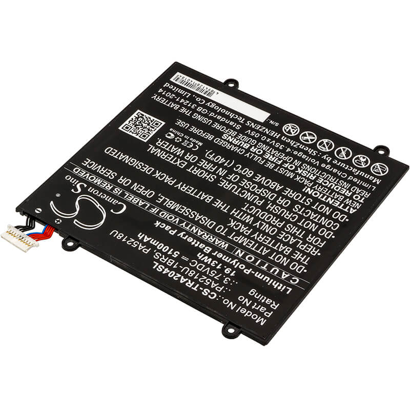 3.75V, 5100mAh, Li-Polymer Battery fits Toshiba, Excite A204, Excite A204 At10-b, 19.125Wh