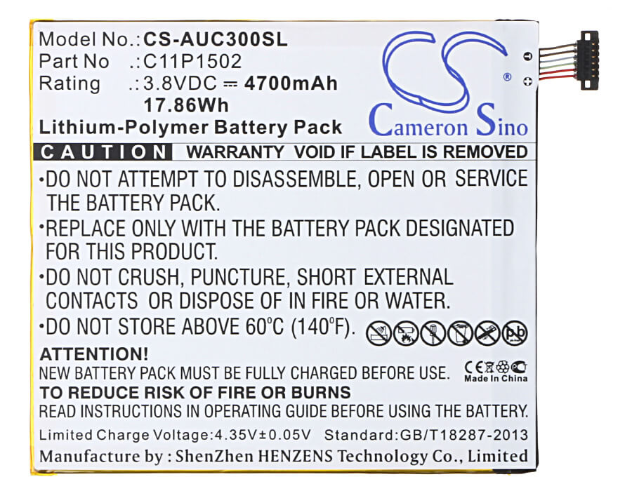 3.8V, 4700mAh, Li-Polymer Battery fits Asus, P023, Z300c, 17.86Wh