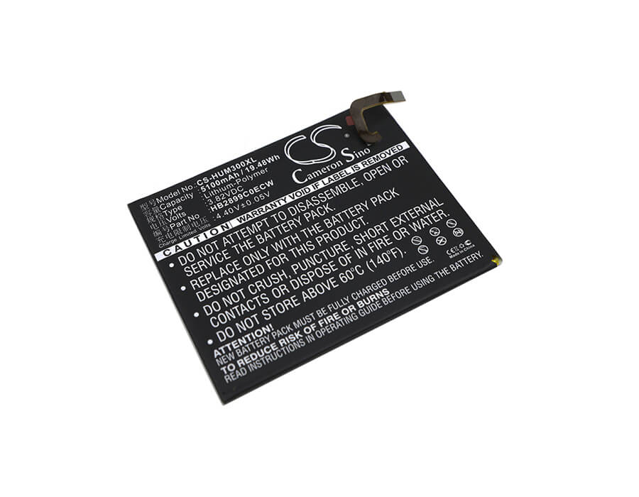 3.82V, 5100mAh, Li-Polymer Battery fits Huawei, Btv-dl09, Btv-w09, 19.482Wh