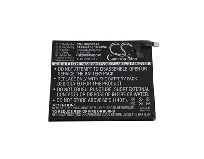 3.82V, 5100mAh, Li-Polymer Battery fits Huawei, Btv-dl09, Btv-w09, 19.482Wh