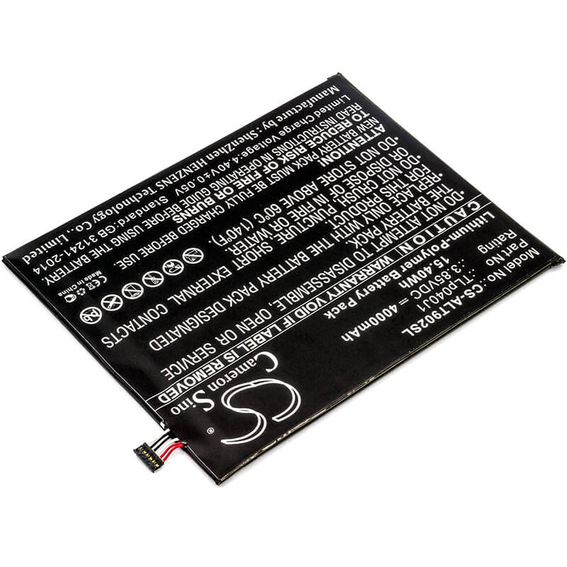 3.85V, 4000mAh, Li-Polymer Battery fits Alcatel, 8082, 9024w, 15.4Wh
