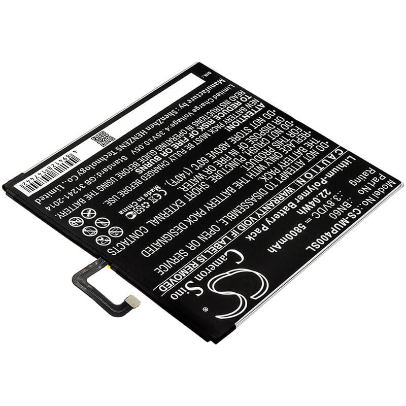 3.8V, 5800mAh, Li-Polymer Battery fits Xiaomi, Clover, M1806d9e, 22.04Wh