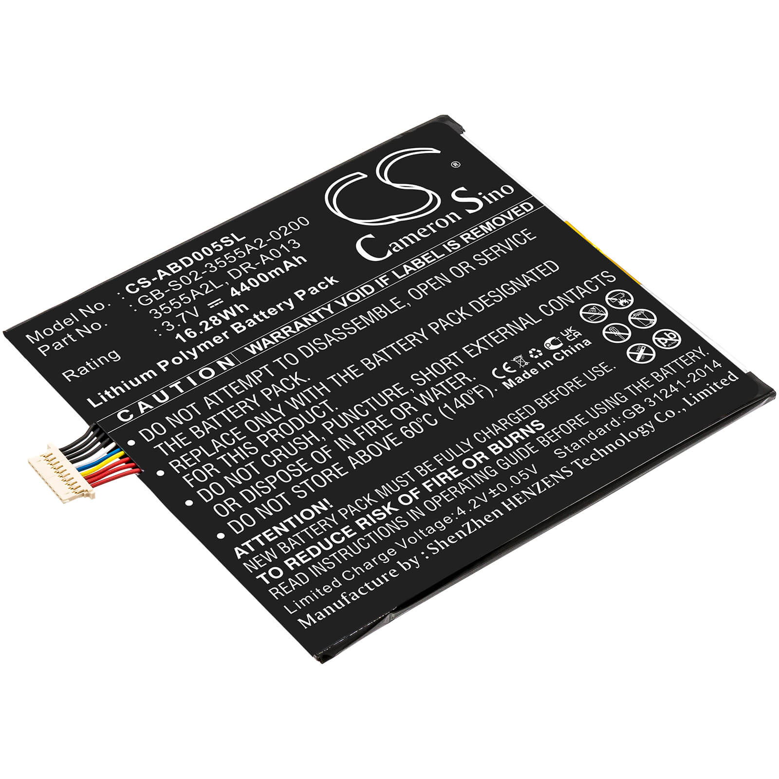 3.7V, 4400mAh, Li-Polymer Battery fits Amazon, D01400, Kindle Fire, 16.28Wh