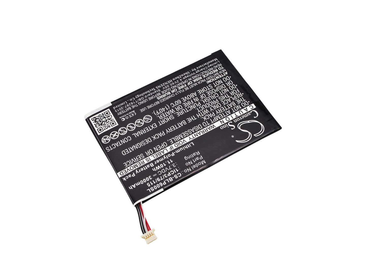 3.7V, 3000mAh, Li-Polymer Battery fits Blu, P60w, Touchbook 7.0 Pro, 11.1Wh