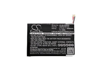 3.7V, 3000mAh, Li-Polymer Battery fits Blu, P60w, Touchbook 7.0 Pro, 11.1Wh