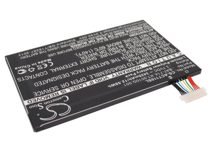 3.7V, 3420mAh, Li-Polymer Battery fits Acer, Iconia Tab A110, 12.654Wh