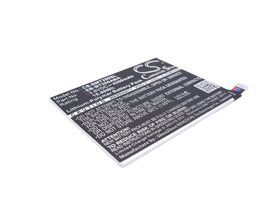 3.8V, 4200mAh, Li-Polymer Battery fits Samsung, Galaxy Tab A 8.0, Galaxy Tab A 8.0 Sm-t350, 15.96Wh