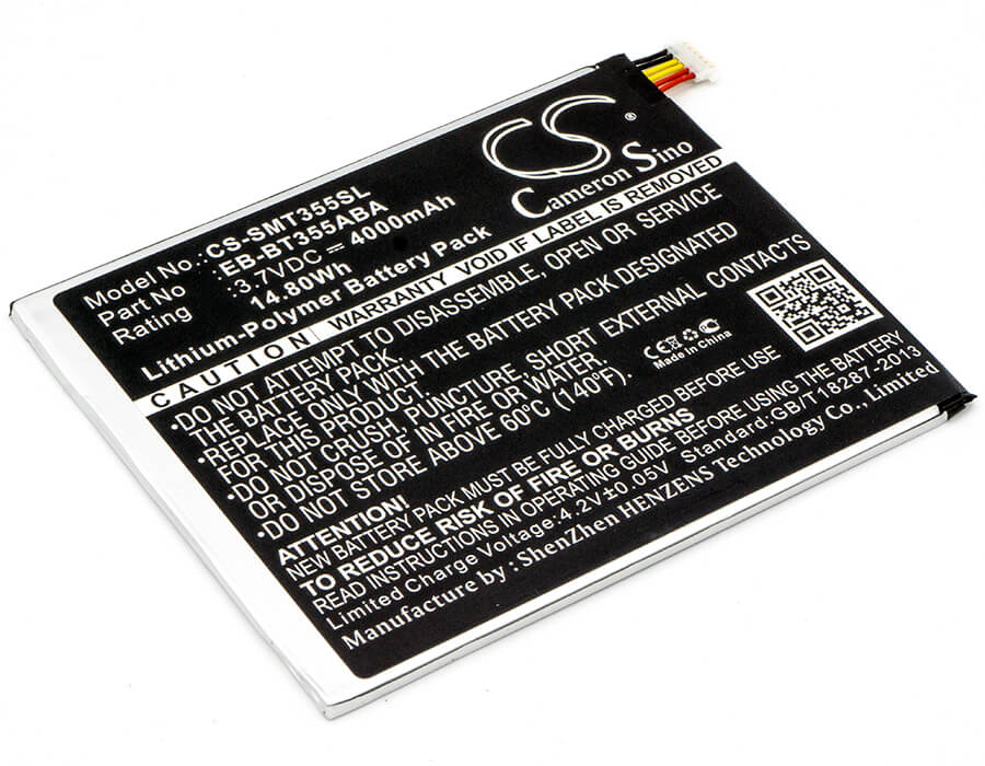 3.7V, 4000mAh, Li-Polymer Battery fits Samsung, Galaxy Tab A 8.0 Lte, Galaxy Tab A 8.0 Sm-t355, 14.8Wh