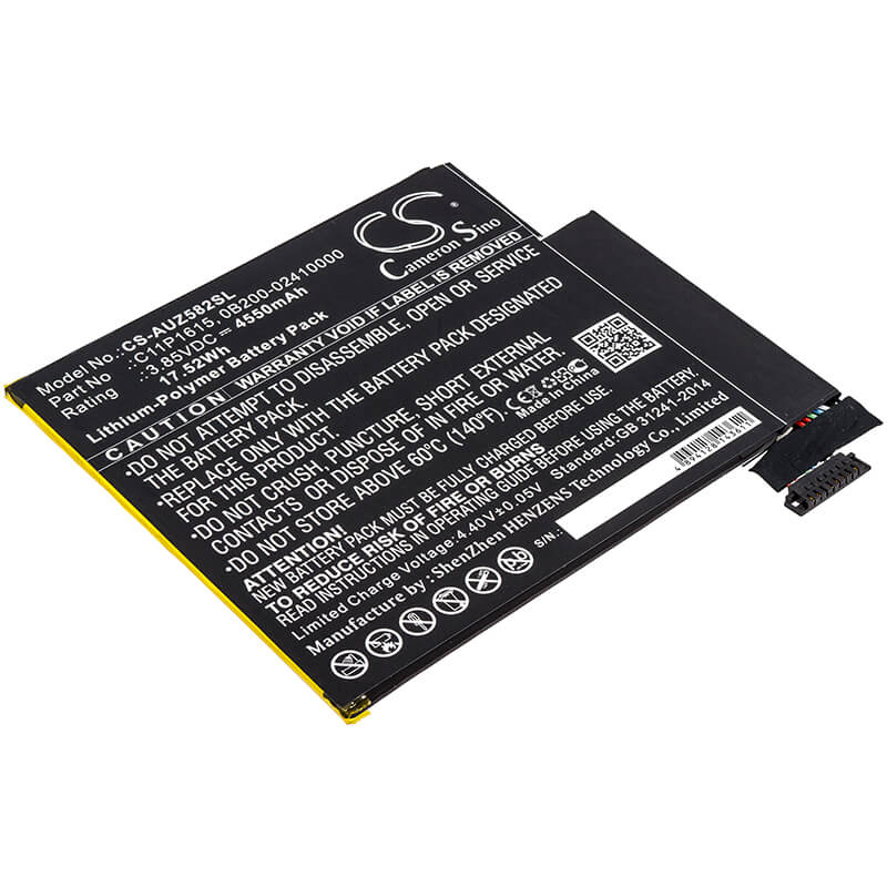 3.85V, 4550mAh, Li-Polymer Battery fits Asus, P00j, Zenpad Z8s, 17.5175Wh