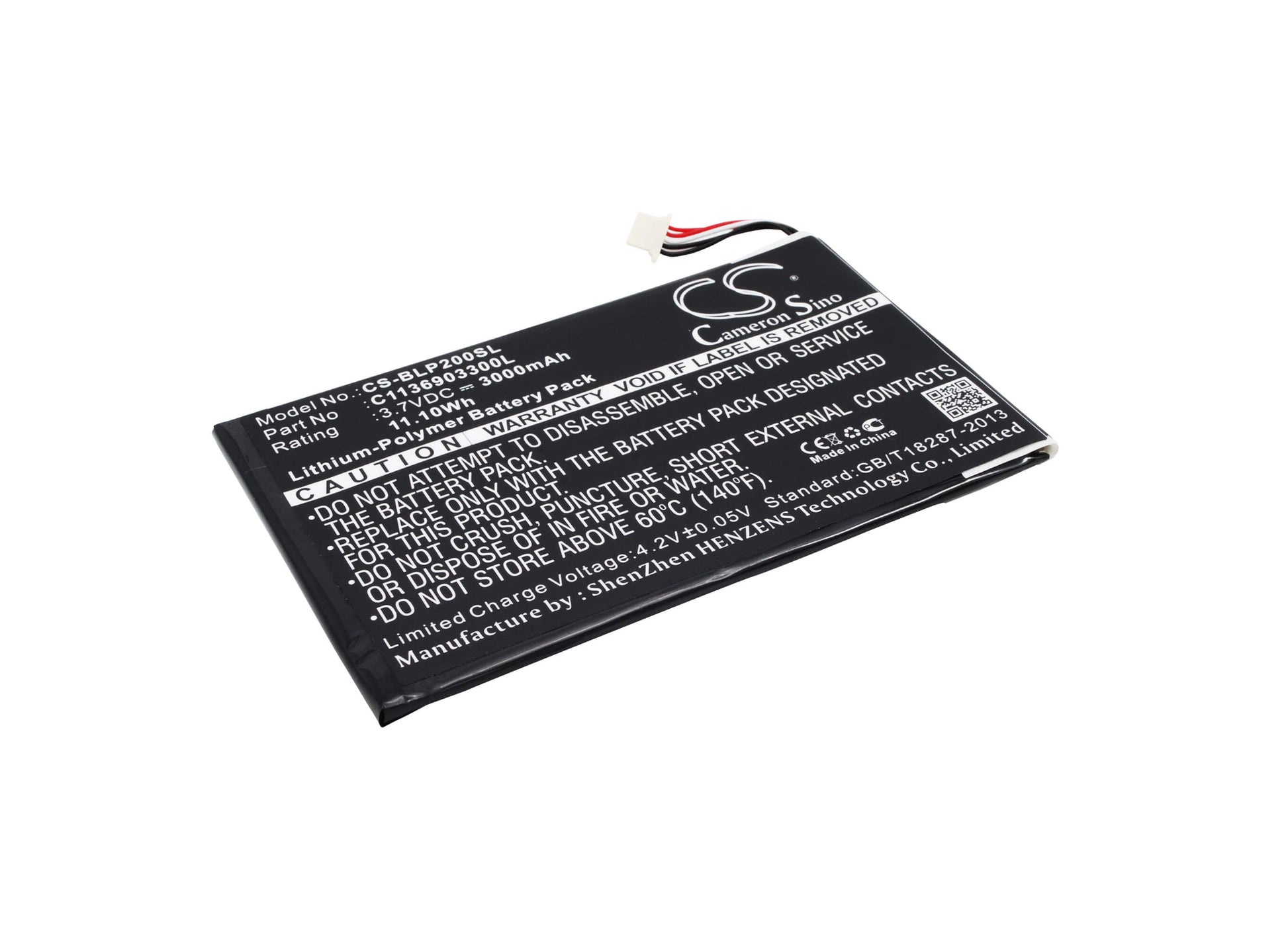 3.7V, 3000mAh, Li-Polymer Battery fits Fabrica, Tablet Pc 10.1, 11.1Wh