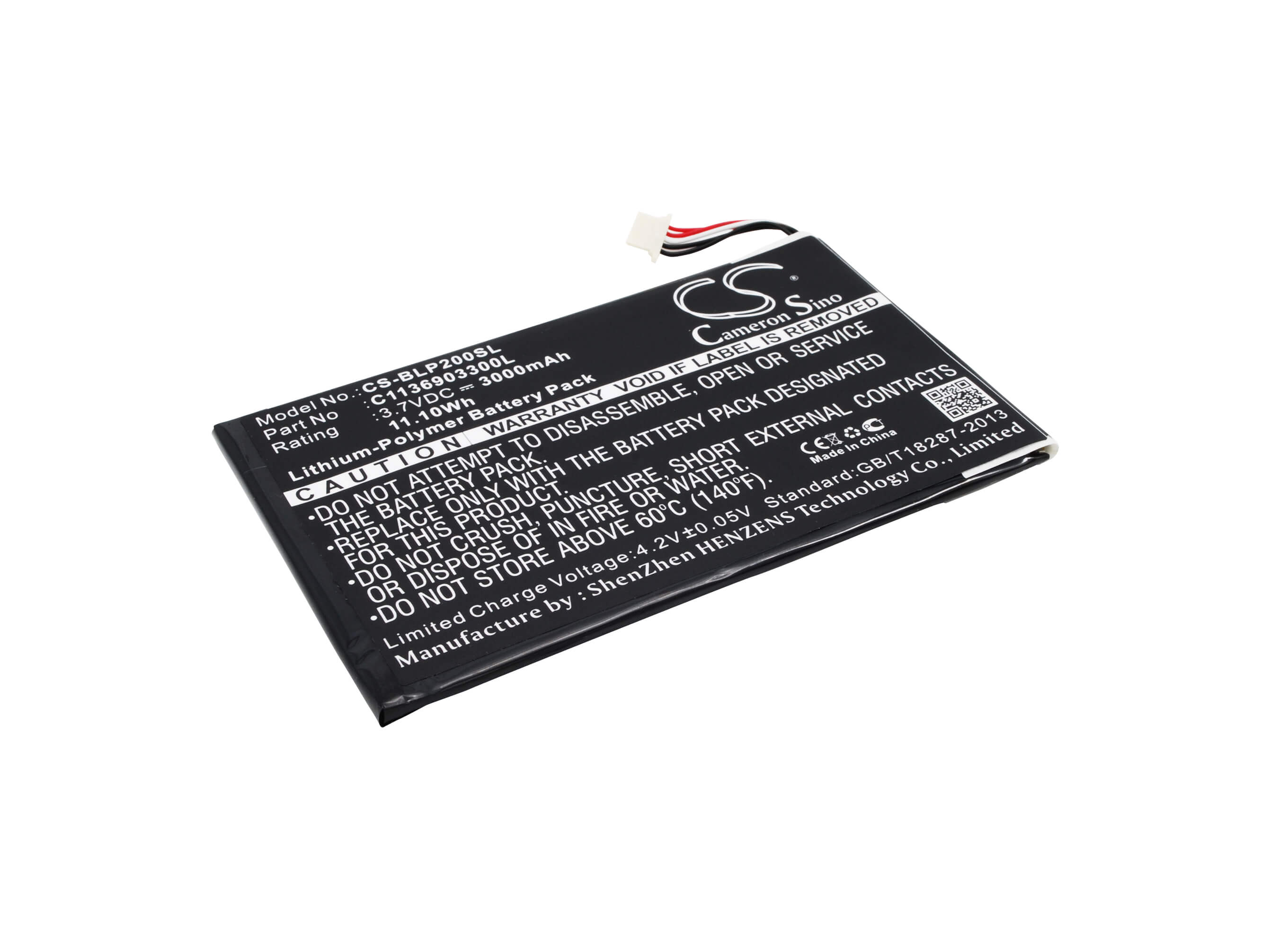 3.7V, 3000mAh, Li-Polymer Battery fits Fabrica, Tablet Pc 10.1, 11.1Wh