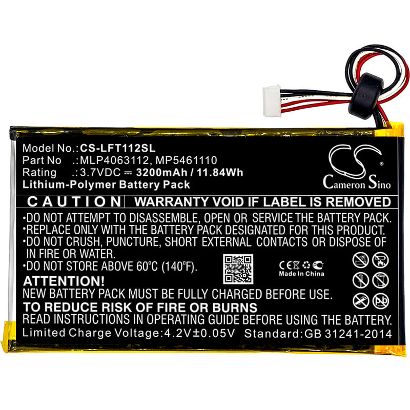 3.7V, 3200mAh, Li-Polymer Battery fits Leapfrog, Leappad 31565, Leappad Platinum Kids Learning, 11.84Wh