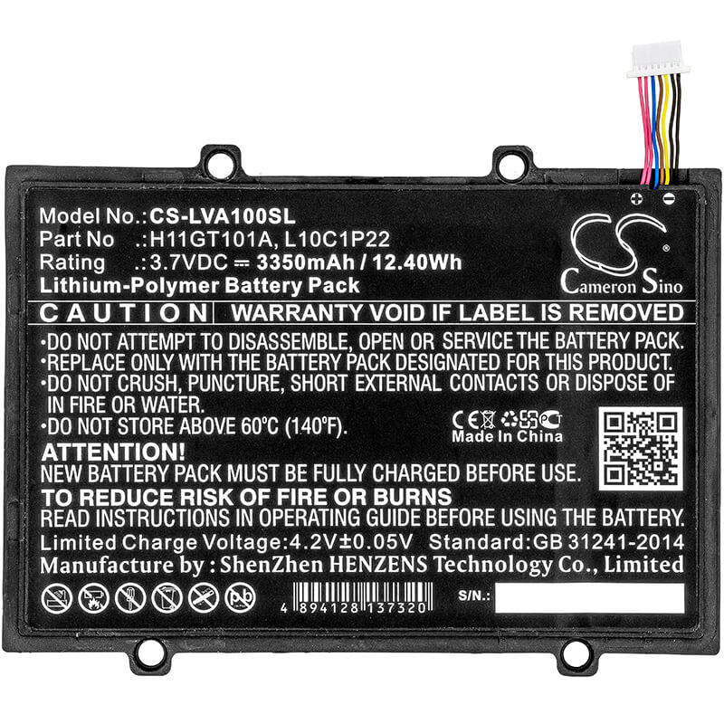 3.7V, 3350mAh, Li-Polymer Battery fits Lenovo, A1, A1-07, 12.395Wh