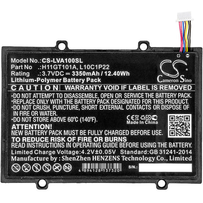 3.7V, 3350mAh, Li-Polymer Battery fits Lenovo, A1, A1-07, 12.395Wh