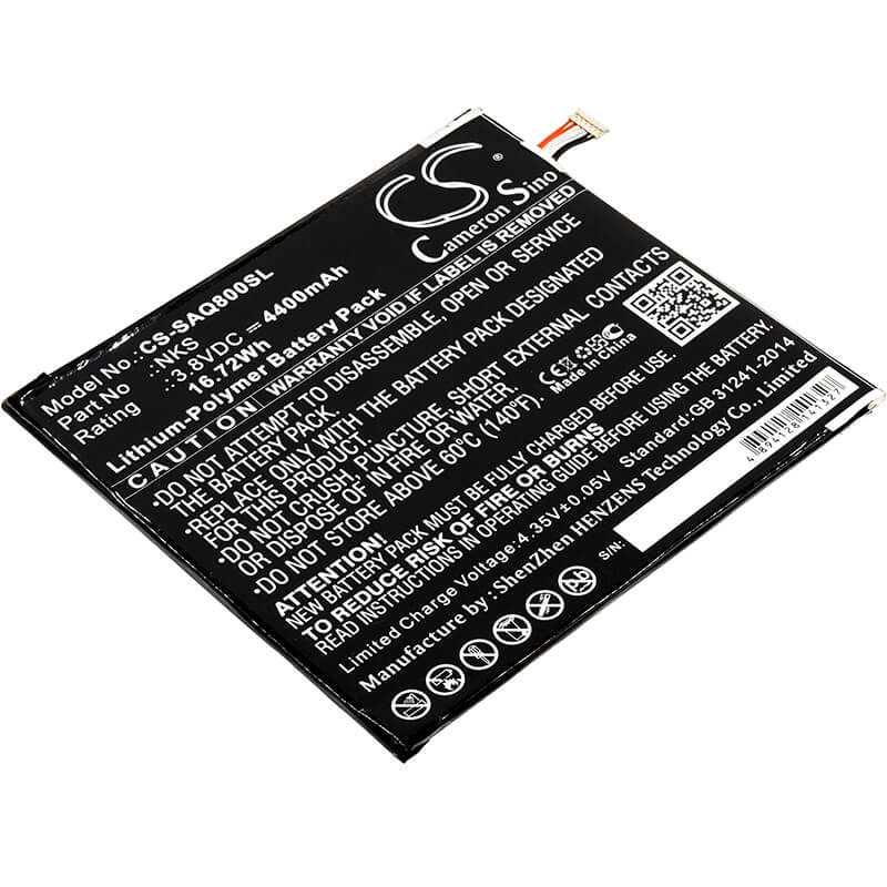 3.8V, 4400mAh, Li-Polymer Battery fits Sprint, Aqt80, Slate 80, 16.72Wh