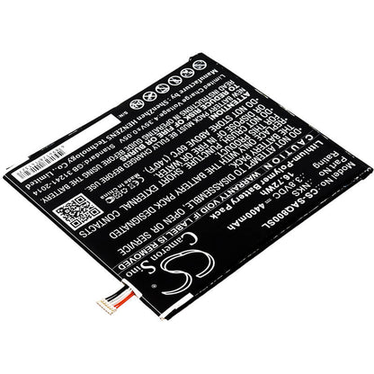 3.8V, 4400mAh, Li-Polymer Battery fits Sprint, Aqt80, Slate 80, 16.72Wh