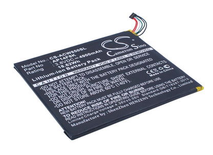 3.8V, 4900mAh, Li-Polymer Battery fits Acer, A1-840, A1-850-a1410, 18.62Wh