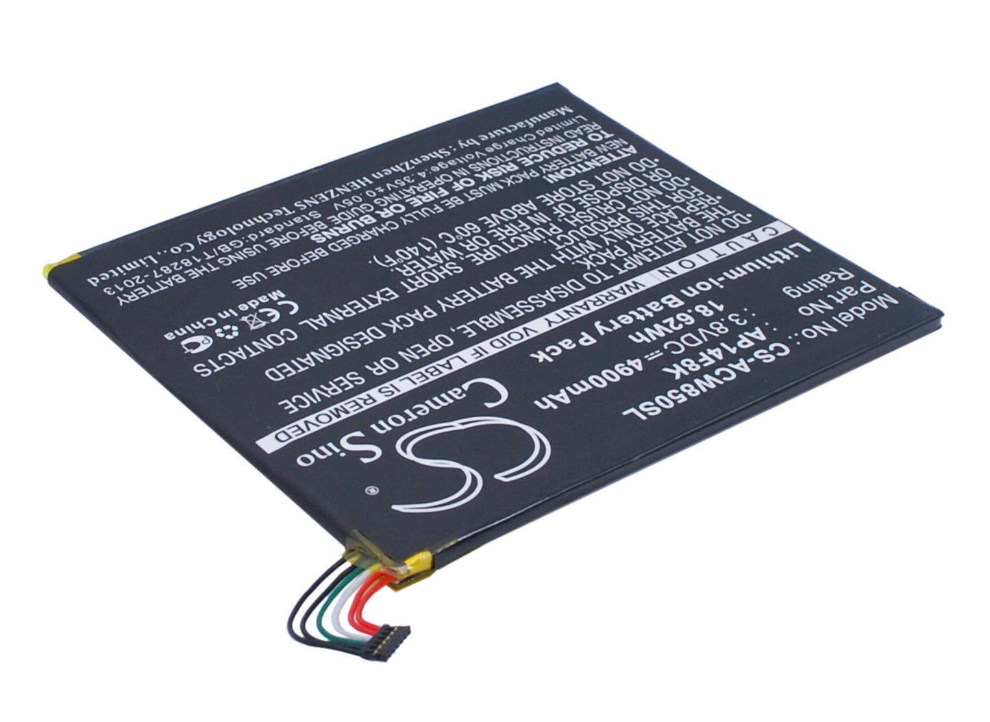3.8V, 4900mAh, Li-Polymer Battery fits Acer, A1-840, A1-850-a1410, 18.62Wh