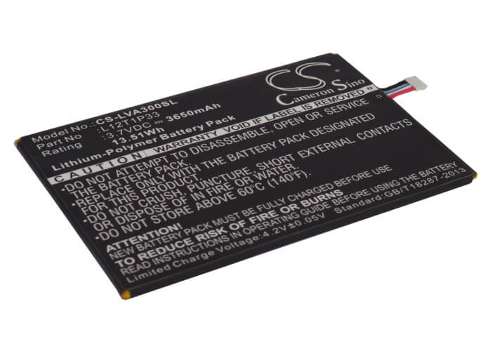 3.7V, 3650mAh, Li-Polymer Battery fits Lenovo, Ideapad A1000l-f60041, Ideapad A1010, 13.505Wh