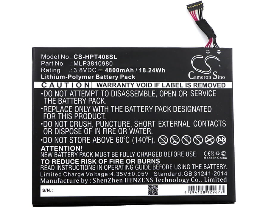 3.8V, 4800mAh, Li-Polymer Battery fits Hp, I508o, L4a35ut, 18.24Wh