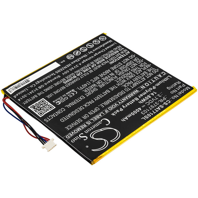 3.7V, 4000mAh, Li-Polymer Battery fits Digiland, Dl8006, Quad Core 8", 14.8Wh