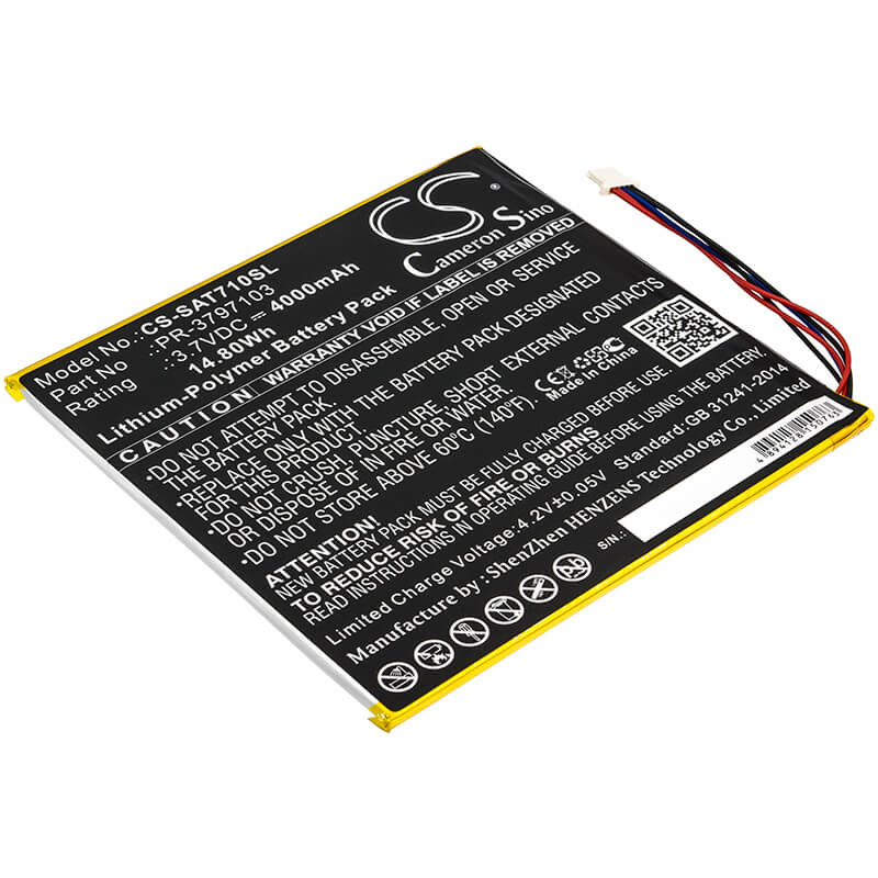 3.7V, 4000mAh, Li-Polymer Battery fits Insignia, Flex Ns, P08a7100, 14.8Wh