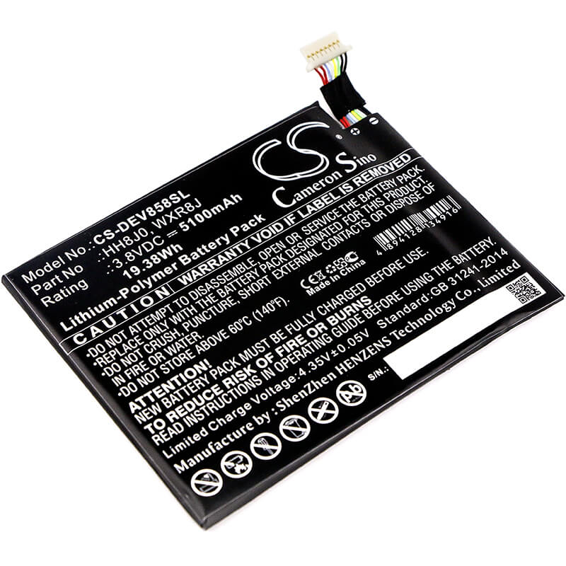 3.8V, 5100mAh, Li-Polymer Battery fits Dell, Venue 8 Pro 5855, 19.38Wh
