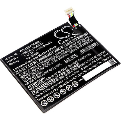 3.8V, 5100mAh, Li-Polymer Battery fits Dell, Venue 8 Pro 5855, 19.38Wh