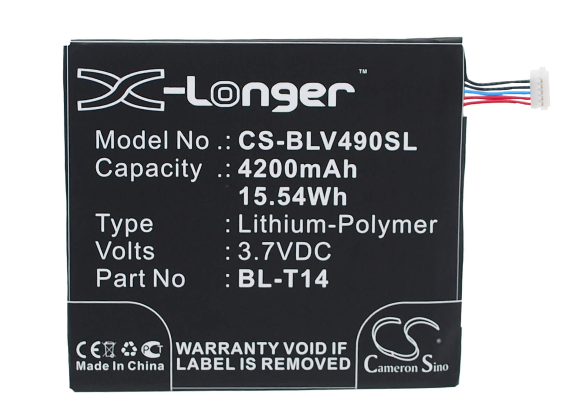 3.7V, 4200mAh, Li-Polymer Battery fits Lg, G Pad 8.0, G Pad F 8.0, 15.54Wh
