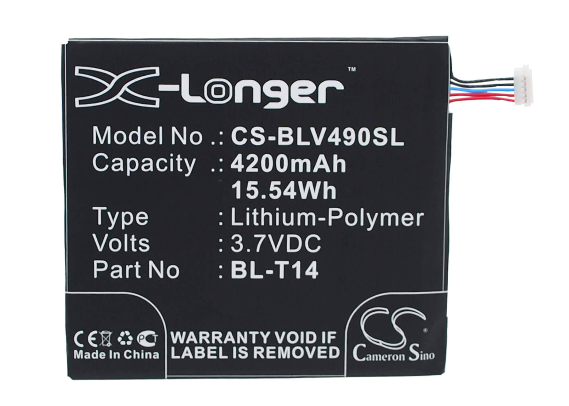 3.7V, 4200mAh, Li-Polymer Battery fits Lg, G Pad 8.0, G Pad F 8.0, 15.54Wh
