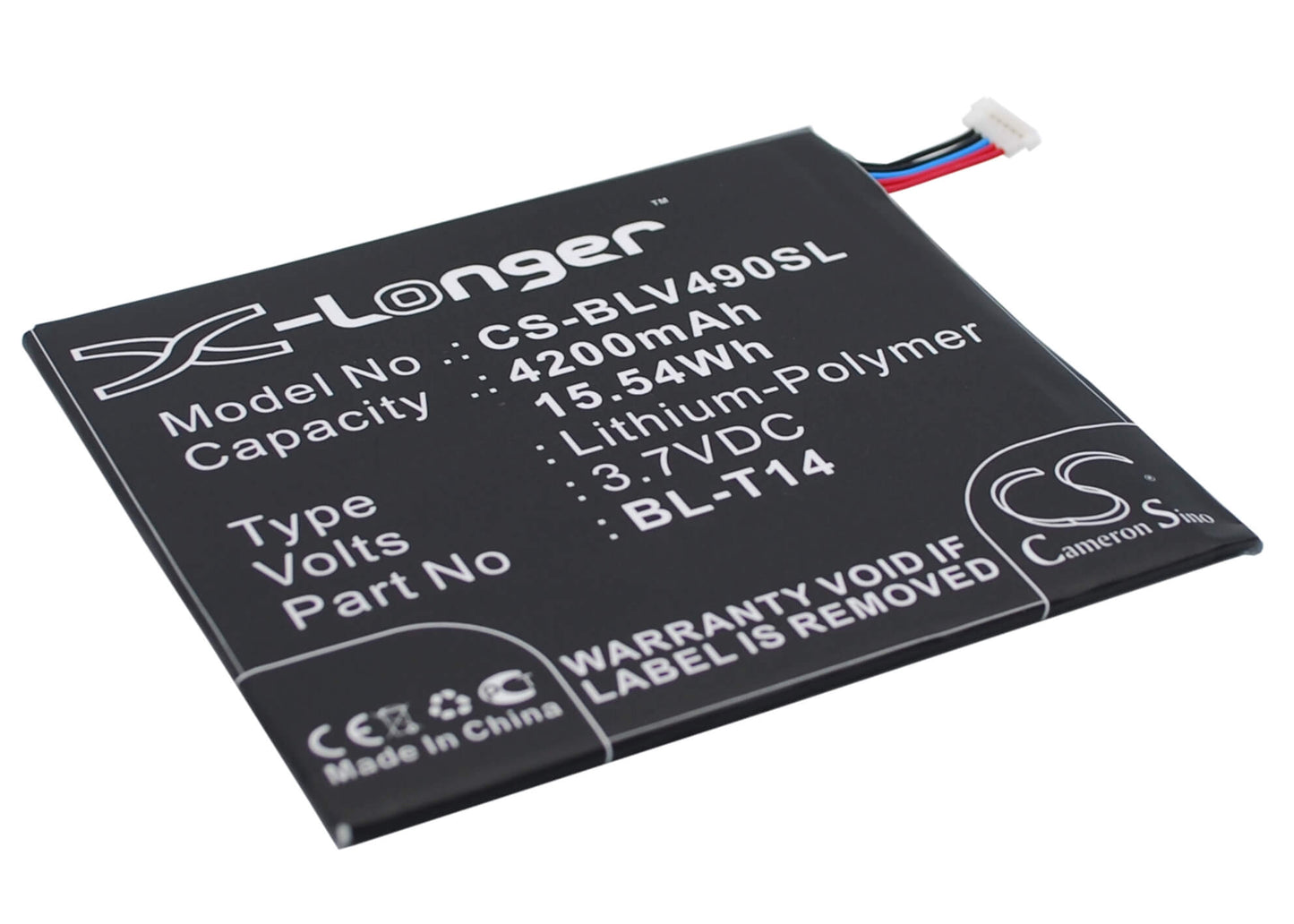 3.7V, 4200mAh, Li-Polymer Battery fits Lg, G Pad 8.0, G Pad F 8.0, 15.54Wh